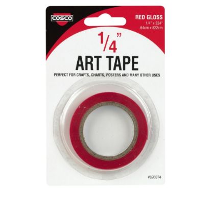 Picture of COSCO Art Tape, 1/4inW, Gloss Red