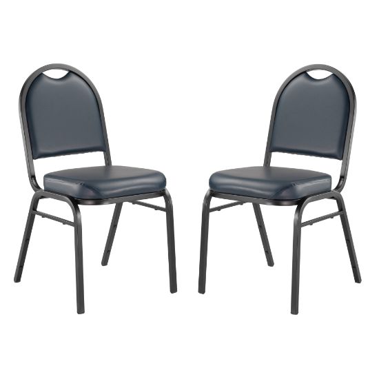 Picture of National Public Seating 9200 Series Premium Stack Chairs, Midnight Blue/Black, Set Of 2 Chairs