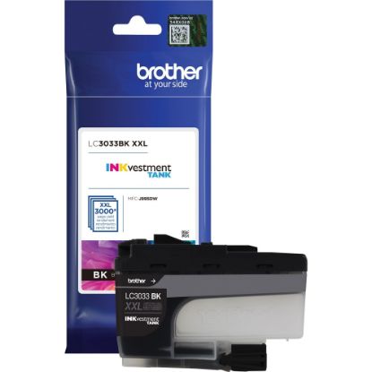 Picture of Brother Genuine LC3033BK Single Pack Super High-yield Black INKvestment Tank Ink Cartridge - Inkjet - Super High Yield - 3000 Pages - 1 Pack