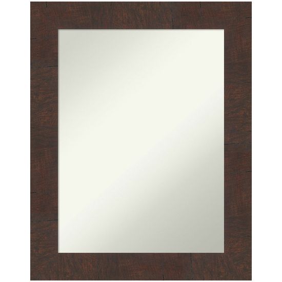 Picture of Amanti Art Non-Beveled Rectangle Framed Bathroom Wall Mirror, 29in x 23in, Wildwood Brown