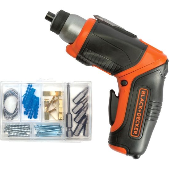 Picture of Black+Decker 4V MAX Lithium Pivot Screwdriver with Accessories - Driver Drill - Cordless - Lithium Ion (Li-Ion)