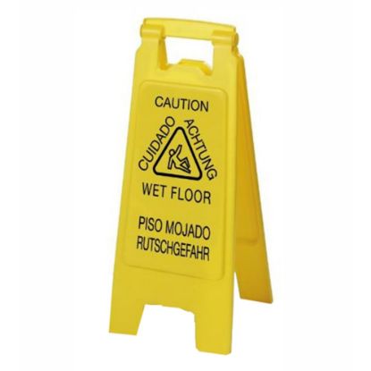 Picture of Carlisle Wet Floor Sign, 24in x 8in, Yellow