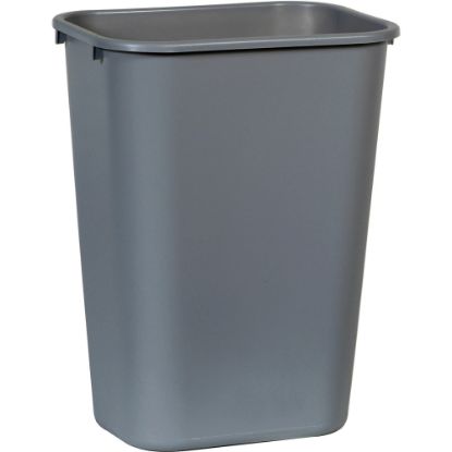 Picture of Rubbermaid Commercial 41 QT Large Deskside Wastebaskets - 10.25 gal Capacity - Rectangular - Dent Resistant, Durable, Rust Resistant, Easy to Clean - 20in Height x 11.3in Width x 15.3in Depth - Plastic - Gray - 12 / Carton