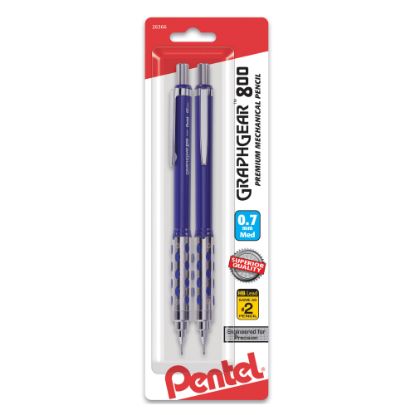 Picture of Pentel Graph Gear 800 Mechanical Drafting Pencils, 0.7 mm, Blue Barrel, Pack Of 2