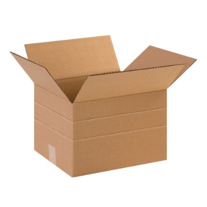 Picture of Partners Brand Multi-Depth Corrugated Boxes, 12in x 10in x 6in, Kraft, Bundle Of 25 Boxes