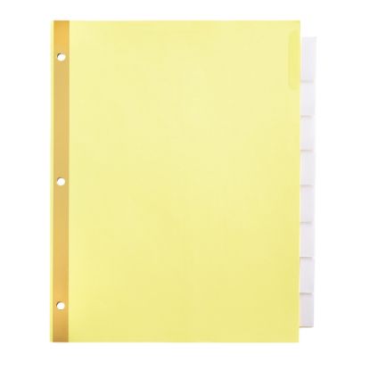 Picture of Office Depot Brand Insertable Dividers With Big Tabs, Buff, Clear Tabs, 8-Tab