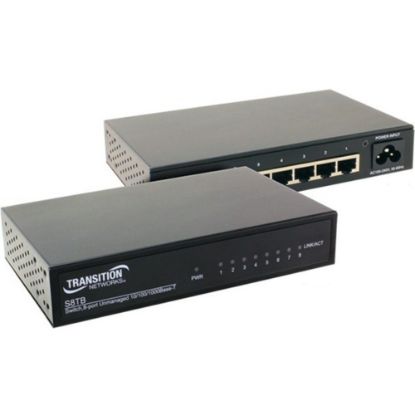 Picture of Transition Networks S8TB - Switch - unmanaged - 8 x 10/100/1000 - desktop