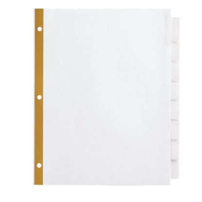 Picture of Office Depot Brand Insertable Dividers With Big Tabs, White, Clear Tabs, Set Of 8