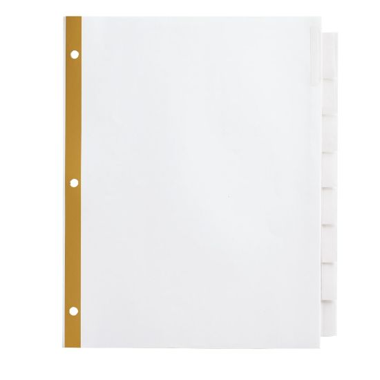 Picture of Office Depot Brand Insertable Dividers With Big Tabs, White, Clear Tabs, Set Of 8