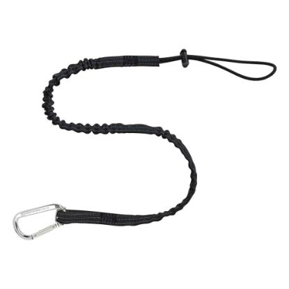 Picture of Ergodyne Squids 3100 Extended Single-Carabiner Tool Lanyards, 10 Lb, 54in, Black, Pack Of 6 Lanyards