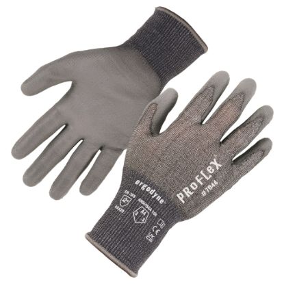 Picture of Ergodyne Proflex 7044-12PR PU-Coated Cut-Resistant Gloves, Gray, Medium, Set Of 12 Pairs