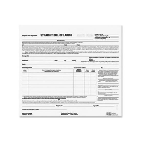 Picture of Rediform Snap-A-Way Bill of Lading Forms - 3 PartCarbonless Copy - 8.50in x 7in Sheet Size - 2 x Holes - White Sheet(s) - Black Print Color - 250 / Pack