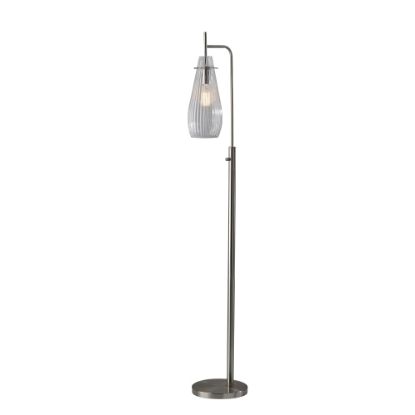 Picture of Adesso Layla Floor Lamp, 63inH, Glass Shade/Brushed Silver Base