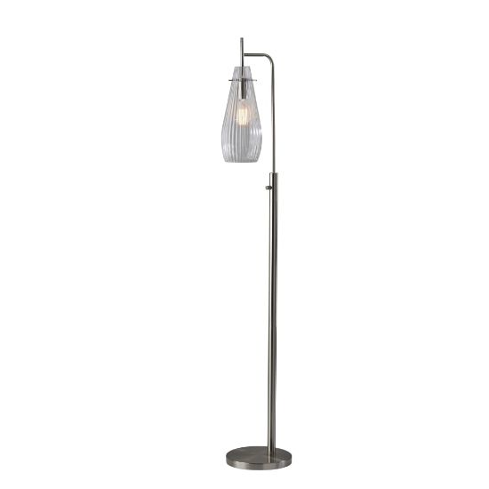 Picture of Adesso Layla Floor Lamp, 63inH, Glass Shade/Brushed Silver Base