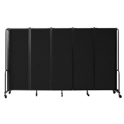 Picture of National Public Seating Room Divider, 5-Section, 72inH x 27inW x 118inD, Black