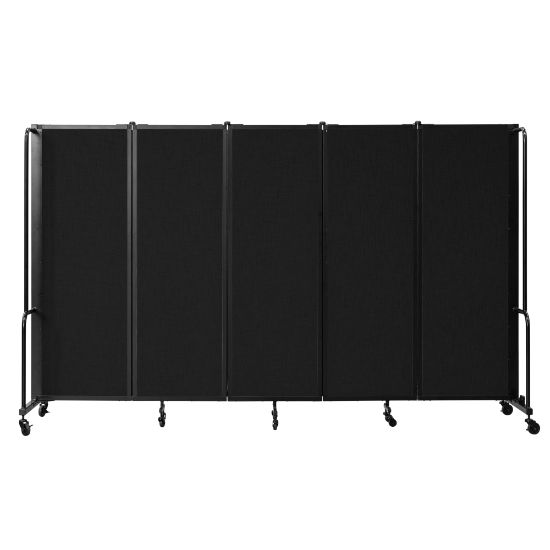 Picture of National Public Seating Room Divider, 5-Section, 72inH x 27inW x 118inD, Black