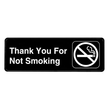 Picture of Alpine Thank you for Not Smoking Signs, 3in x 9in, Black/White, Pack Of 15 Signs