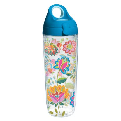 Picture of Tervis Boho Floral Chic Water Bottle With Lid, 24 Oz, Clear