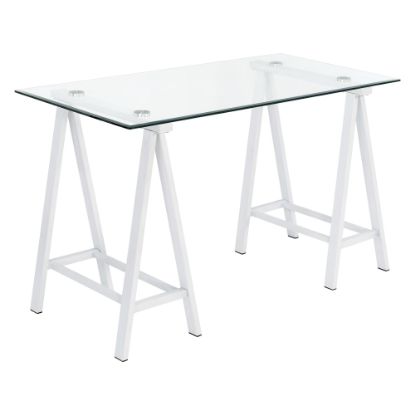 Picture of Office Star Middleton 47inW Writing Desk, Clear/White