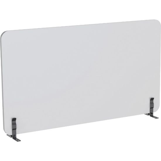 Picture of Lorell Acoustic Desktop Privacy Panel - 47.2in Width x 23.6in Height - Polyester Fiber - Light Gray - 1 Each