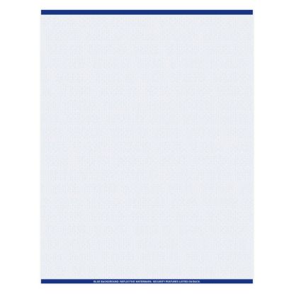 Picture of Medicaid-Compliant High-Security Perforated Laser Prescription Forms, Full Sheet, 1-Up, 8-1/2in x 11in, Blue, Pack Of 500 Sheets