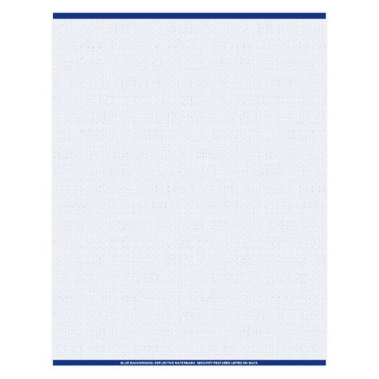 Picture of Medicaid-Compliant High-Security Perforated Laser Prescription Forms, Full Sheet, 1-Up, 8-1/2in x 11in, Blue, Pack Of 500 Sheets