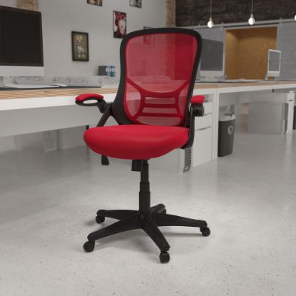 Picture of Flash Furniture Ergonomic Mesh High-Back Office Chair, Red