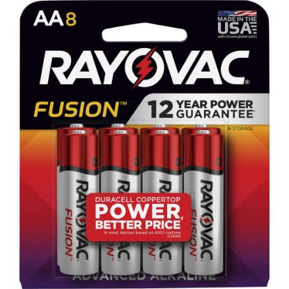 Picture of Rayovac Fusion Advanced Alkaline AA Batteries - For Digital Camera, Toy - AA - 8 / Pack