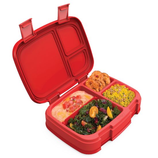 Picture of Bentgo Fresh 4-Compartment Bento-Style Lunch Box, 2-7/16inH x 7inW x 9-1/4inD, Red