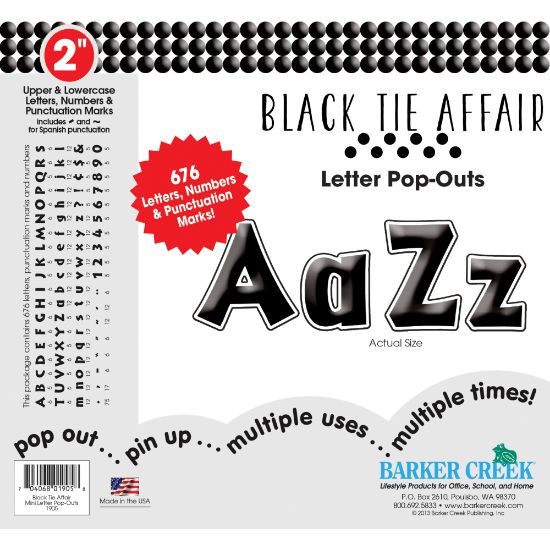 Picture of Barker Creek Letter Pop-Outs, 2in, Black Tie, Set Of 676