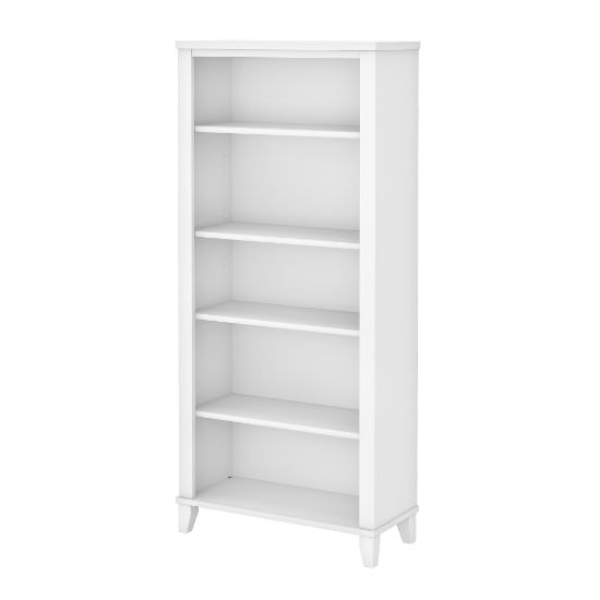 Picture of Bush Business Furniture Somerset 66inH 5-Shelf Bookcase, White, Standard Delivery