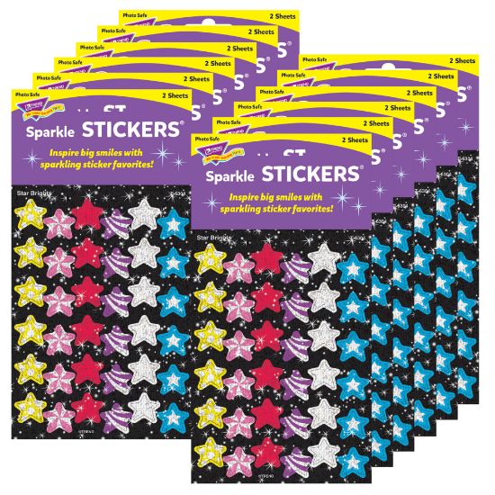 Picture of Trend Sparkle Stickers, Star Brights, 72 Stickers Per Pack, Set Of 12 Packs