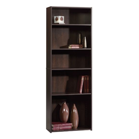 Picture of Sauder Beginnings 71 3/16inH 5-Shelf Transitional Bookcase, Red/Dark Finish, Standard Delivery