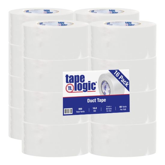 Picture of Tape Logic Color Duct Tape, 3in Core, 3in x 180ft, White, Case Of 16