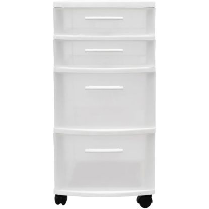 Picture of Inval Rolling Storage Cart, 4 Drawers, 25-1/2in x 12-1/2in, White