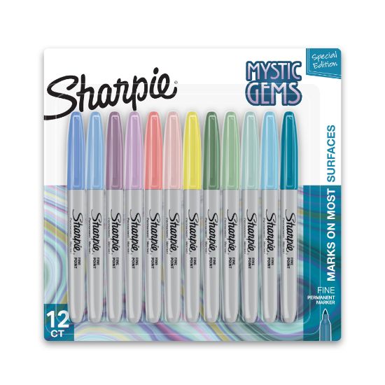 Picture of Sharpie Mystic Gems Permanent Markers - Fine Marker Point - Multi - 12 / Pack