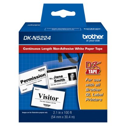 Picture of Brother DK-N5224 Black-On-White Tape, 2.13in x 100ft