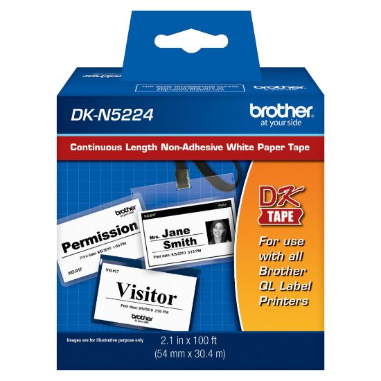 Picture of Brother DK-N5224 Black-On-White Tape, 2.13in x 100ft