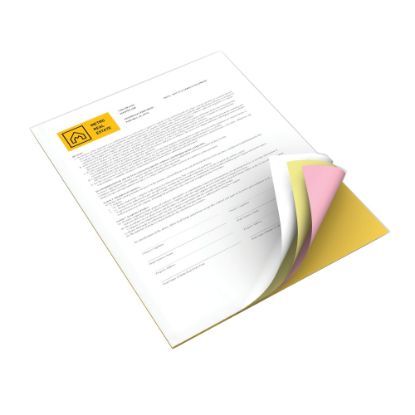 Picture of Xerox Revolution Premium Digital Carbonless Laser Paper, 4-Part Straight, White/Canary/Pink/Goldenrod, Letter Size (8 1/2in x 11in), 1250 Sets Total, 125 Sets Per Ream, Case Of 10 Reams, 20 Lb, 92 Brightness