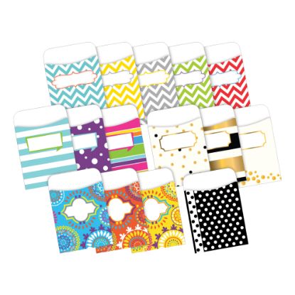 Picture of Barker Creek Curated Collection 5-Design Library Pocket Set, 3-1/2in x 5-1/8in, Multicolor, Pack Of 150 Pockets