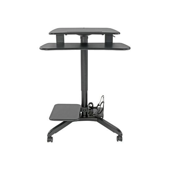 Picture of Eaton Tripp Lite Series Rolling Desk TV / Monitor Cart - Height Adjustable - Cart (fasteners, keyboard shelf, wrench, monitor shelf) - for LCD display / PC equipment - MDF, steel - black, silver