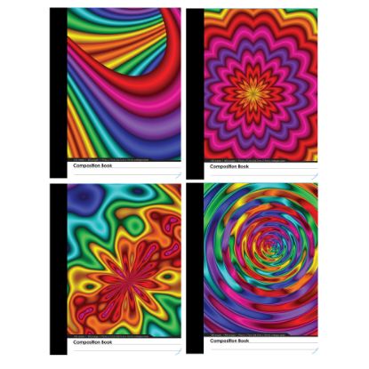 Picture of Inkology Composition Books, 7-1/2in x 9-3/4in, College Ruled, 100 Pages (200 Sheets), Color Slicks II, Pack Of 12 Notebooks