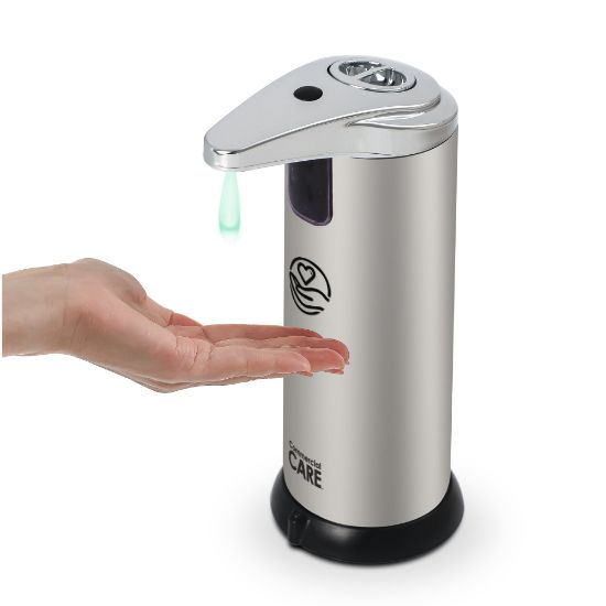 Picture of Commercial Care Touchless Soap Dispenser, 7-7/16inH x 4-5/16inW x 3inD, Silver