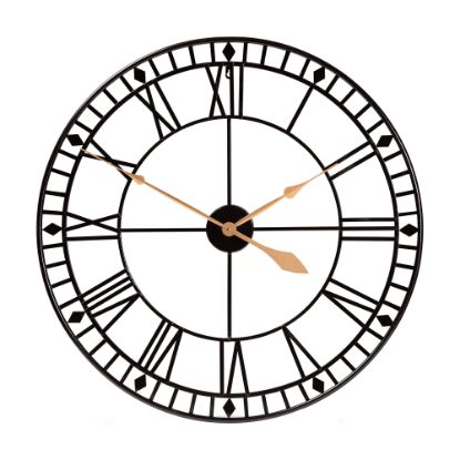 Picture of Baxton Studio Janette Wall Clock, 31-1/4in, Black/Gold