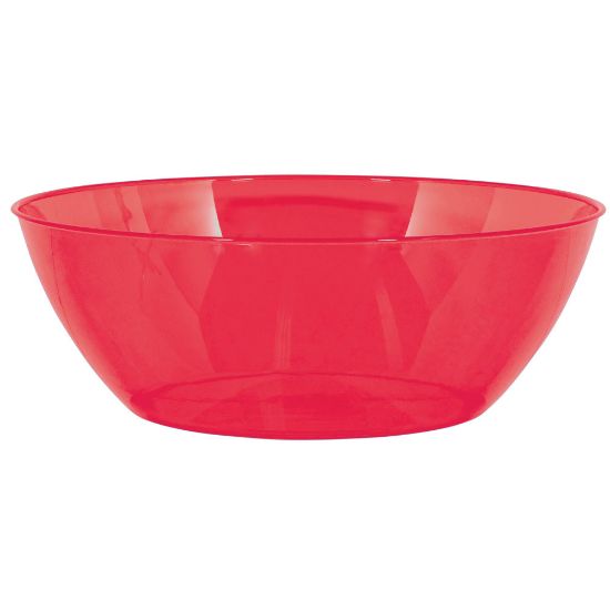 Picture of Amscan 10-Quart Plastic Bowls, 5in x 14-1/2in, Apple Red, Set Of 3 Bowls