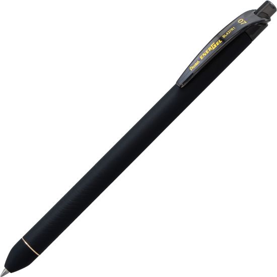 Picture of EnerGel Retractable Pens, Pack Of 12, Medium Point, 0.7 mm, Black Barrel, Black Ink