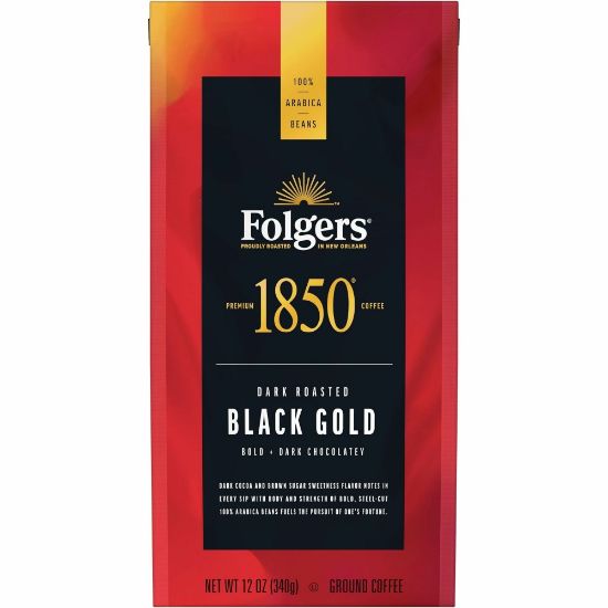 Picture of Folgers Ground 1850 Black Gold Coffee, Dark, 12 Oz