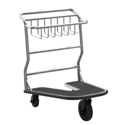 Picture of Suncast Commercial Nesting Luggage Cart, Rubber Bottom, 37-1/2inH x 27inW x 27inD, Silver