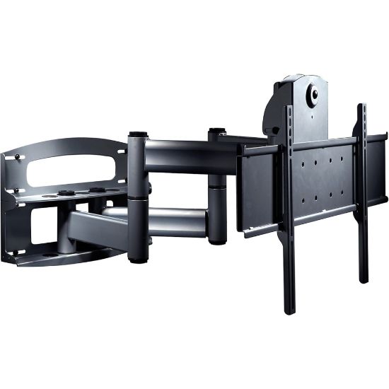 Picture of Peerless Full-Motion Plus Wall Mount With Vertical Adjustment PLAV70 - Mounting kit (wall plate, cord management covers, dual articulating arm) - for flat panel - steel - black - screen size: 42in - 95in