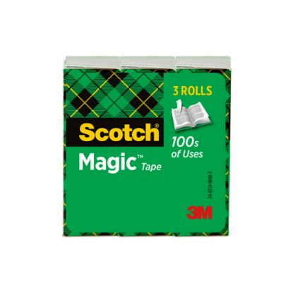 Picture of Scotch Magic Tape, Invisible, 1 in x 2592 in, 3 Tape Rolls, Clear, Home Office and School Supplies